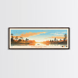 Barren River Lake Kentucky Framed Canvas Print, Panoramic Travel Poster, Midcentury Modern Wall Art, Pop Art, Lake House Decor