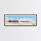 Bay Springs Lake Mississippi Framed Canvas Print, Panoramic Wall Art, Midcentury Modern, Pop Art, Travel Poster, Scenic Living Room Decor, Bedroom Art