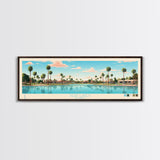 Dead Lakes Florida Framed Canvas Print, Midcentury Modern Panoramic Wall Art, Bedroom Decor, Pop Art, Travel Poster Art, Scenic Nature Painting