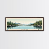 Donner Lake California Framed Canvas Print, Midcentury Modern Panoramic Wall Art, Bedroom Decor, Pop Art, Travel Poster Art, Scenic Nature Painting