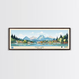 East Lake Oregon Framed Canvas Print, Panoramic Landscape Art, Midcentury Modern, Pop Art, Living Room Wall Art, Travel Poster, Beautiful Nature Art