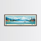 Emaiksoun Lake Alaska Framed Canvas Print, Panoramic Wall Art, Midcentury Modern, Pop Art, Bedroom Decor, Travel Poster, Nature Art