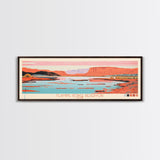 Flaming Gorge Reservoir Utah Framed Canvas Print, Panoramic Art, Midcentury Modern, Pop Art, Living Room Decor, Travel Poster, Nature Art, Wall Art