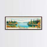 Great Bear Lake Northwest Framed Canvas Print, Panoramic Art, Midcentury Modern, Pop Art, Bedroom Decor, Travel Poster, Lake View, Wall Art