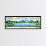 Griffith Lake Vermont Framed Canvas Print, Panoramic Wall Art, Midcentury Modern, Pop Art, Living Room Wall Art, Travel Poster, Lake View, Nature Art