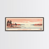 Jennings Randolph Lake Maryland Framed Canvas Print, Panoramic Wall Art, Midcentury Modern, Pop Art, Bedroom Art, Travel Poster, Lake House Art