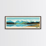 Kluane Lake Yukon Framed Canvas Print, Panoramic Art, Midcentury Modern, Pop Art, Living Room Decor, Travel Poster, Artistic Home Decor