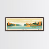 Knee Lake Manitoba Framed Canvas Print, Panoramic Wall Art, Midcentury Modern, Pop Art, Bedroom Art, Travel Poster, Lake House Art