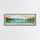 Kukaklek Lake Alaska Framed Canvas Print, Panoramic Wall Art, Midcentury Modern, Pop Art, Living Room Decor, Travel Poster, Bedroom Art