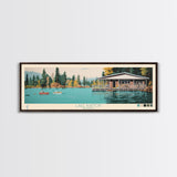 Lake Burton Georgia Framed Canvas Print, Panoramic Wall Art, Midcentury Modern, Pop Art, Bedroom Decor, Travel Poster, Living Room Art