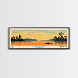 Lake Choctaw Framed Canvas Print, Panoramic Art, Midcentury Modern, Pop Art, Living Room Wall Art, Travel Poster, Lake House Decor