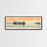 Lake Claiborne Louisiana Framed Canvas Print, Panoramic Wall Art, Midcentury Modern, Pop Art, Bedroom Decor, Travel Poster, Living Room Art