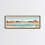 Lake Greeson Arizona Framed Canvas Print, Panoramic Wall Art, Midcentury Modern, Pop Art, Living Room Decor, Travel Poster, Bedroom Art