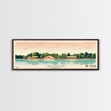 Lake Hamilton Arkansas Framed Canvas Print, Panoramic Wall Art, Midcentury Modern, Pop Art, Bedroom Art, Travel Poster, Living Room Decor