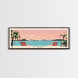 Lake Kissimmee Florida Framed Canvas Print, Panoramic Wall Art, Midcentury Modern, Pop Art, Living Room Decor, Travel Poster, Bedroom Art