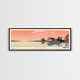 Lake Murray South Carolina Framed Canvas Print, Panoramic Wall Art, Midcentury Modern, Pop Art, Bedroom Art, Travel Poster, Lake House Decor