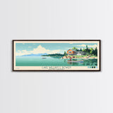 Lake William C. Bowen, South Carolina Panoramic Wall Art Framed Canvas Print, Midcentury Modern, Pop Art, Home Decor, Travel Poster, Bedroom Art