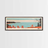 Lake Winnebago, Wisconsin Panoramic Wall Art Framed Canvas Print, Midcentury Modern, Pop Art, Home Decor, Travel Poster, Living Room Art