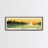 Lakes Cedar, Manitoba Panoramic Wall Art Framed Canvas Print, Midcentury Modern, Pop Art, Home Decor, Travel Poster, Living Room Art