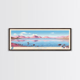 Lamoille Lake, Nevada Panoramic Wall Art Framed Canvas Print, Midcentury Modern, Pop Art, Home Decor, Travel Poster, Living Room Art