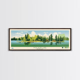 Molson Lake, Manitoba Framed Canvas Print, Panoramic Wall Art, Midcentury Modern, Pop Art, Home Decor, Travel Poster, Bedroom Art