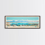 Mono Lake, California Framed Canvas Print, Panoramic Wall Art, Midcentury Modern, Pop Art, Home Decor, Travel Poster, Bedroom Art