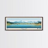 Odell Lake, Oregon Framed Canvas Print, Panoramic Wall Art, Midcentury Modern, Pop Art, Home Decor, Travel Poster, Living Room Art