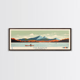 Otis Reservoir, Massachusetts Framed Canvas Print, Panoramic Wall Art, Midcentury Modern, Pop Art, Home Decor, Travel Poster, Living Room Art