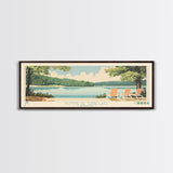 Pomme de Terre Lake, Missouri Framed Canvas Print, Living Room Art, Midcentury Modern, Pop Art, Panoramic Travel Poster, Wall Decor