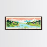 Shenango River Lake, Pennsylvania Framed Canvas Print, Panoramic Travel Poster, Midcentury Modern Art, Wall Art, Pop Art, Home Decoration