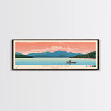 South Holston Lake, Virginia Framed Canvas Print, Lake House Art, Midcentury Modern Decor, Pop Art, Travel Poster, Living Room Wall Art