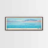 Walker Lake, Nevada Framed Canvas Print, Panoramic Lake House Decor, Midcentury Modern Art, Pop Art, Travel Poster, Bedroom Wall Art