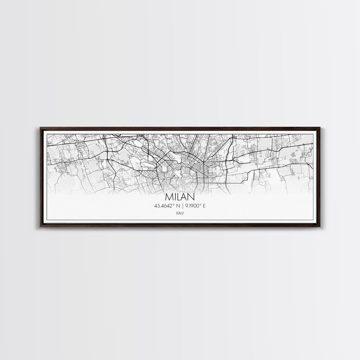 Panoramic Milan City Map, Italy Art, Map Print, Minimalist Wall Art, Canvas Art, Housewarming Gift, Street Map Art, Closing Gift