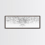 Panoramic Milan City Map, Italy Art, Map Print, Minimalist Wall Art, Canvas Art, Housewarming Gift, Street Map Art, Closing Gift