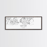 Panoramic New York City Map, New York Art, Map Print, Minimalist Wall Art, Canvas Art, Housewarming Gift, Street Map Art, Closing Gift