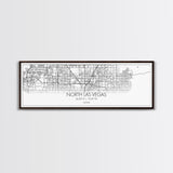 Panoramic North Las Vegas City Map, Nevada Art, Map Print, Minimalist Wall Art, Canvas Art, Housewarming Gift, Street Map Art, Closing Gift