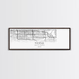 Panoramic Phoenix City Map, Arizona Art, Map Print, Minimalist Wall Art, Canvas Art, Housewarming Gift, Street Map Art, Closing Gift