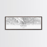 Panoramic Portland City Map, Oregon Art, Map Print, Minimalist Wall Art, Canvas Art, Housewarming Gift, Street Map Art, Closing Gift