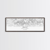 Panoramic Prague City Map, Czech Republic Art, Map Print, Minimalist Wall Art, Canvas Art, Housewarming Gift, Street Map Art, Closing Gift