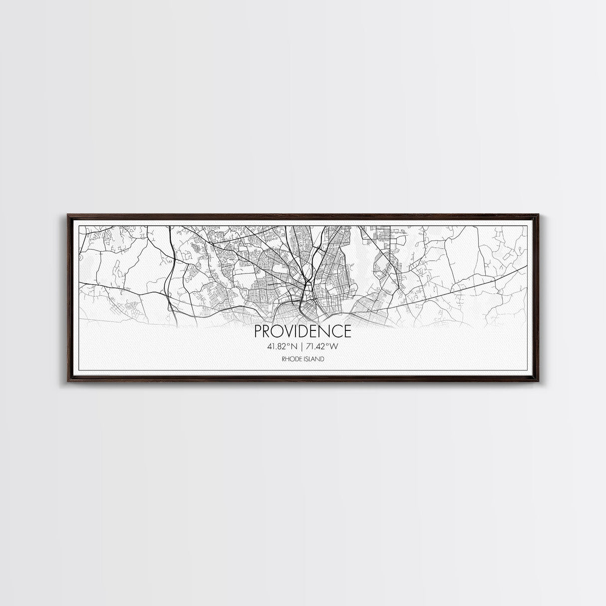 Panoramic Providence City Map, Rhode Island Art, Map Print, Minimalist Wall Art, Canvas Art, Housewarming Gift, Street Map Art, Closing Gift