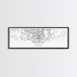 Panoramic Providence City Map, Rhode Island Art, Map Print, Minimalist Wall Art, Canvas Art, Housewarming Gift, Street Map Art, Closing Gift