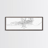 Panoramic Reno City Map, Nevada Art, Map Print, Minimalist Wall Art, Canvas Art, Housewarming Gift, Street Map Art, Closing Gift