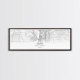 Panoramic Salem City Map, Oregon Art, Map Print, Minimalist Wall Art, Canvas Art, Housewarming Gift, Street Map Art, Closing Gift