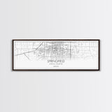 Panoramic Springfield City Map, Missouri Art, Map Print, Minimalist Wall Art, Canvas Art, Housewarming Gift, Street Map Art, Closing Gift