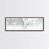 Panoramic St Louis City Map, Missouri Art, Map Print, Minimalist Wall Art, Canvas Art, Housewarming Gift, Street Map Art, Closing Gift