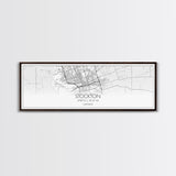 Panoramic Stockton City Map, California Art, Map Print, Minimalist Wall Art, Canvas Art, Housewarming Gift, Street Map Art, Closing Gift