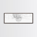 Panoramic Stockton City Map, California Art, Map Print, Minimalist Wall Art, Canvas Art, Housewarming Gift, Street Map Art, Closing Gift