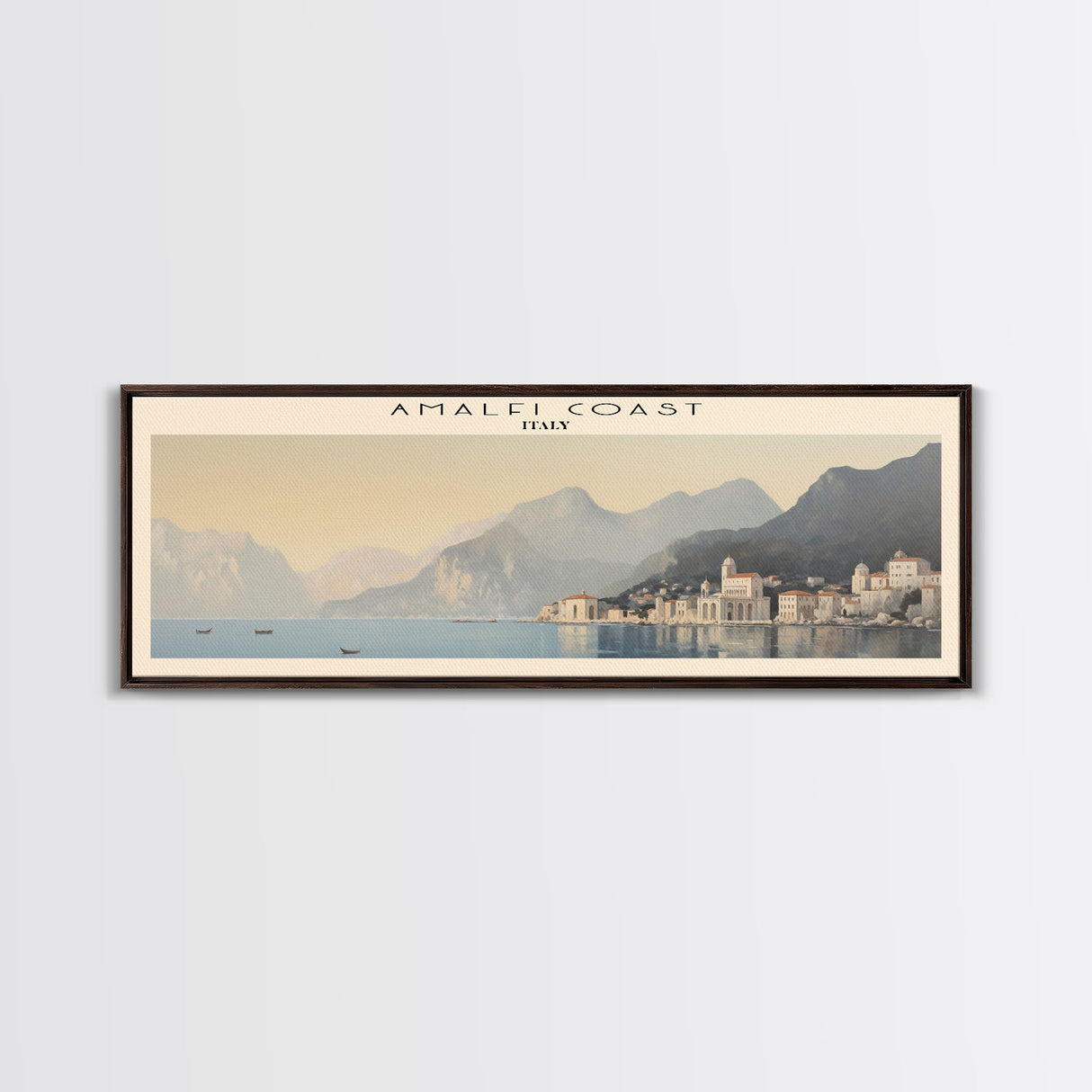 Amalfi Coast COUNTRY Travel Poster Print, Framed Canvas Print, Italy Travel Art, Wood Framed Art, Wall Hanging, Home Decor