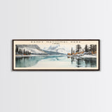 Banff National Park COUNTRY | Framed Travel Poster Canvas Print | Trendy Wall Art | Watercolor Painting | Living Room Art | Unique Art