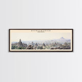 Borobudur Travel Poster Print, Framed Canvas Print, COUNTRY Travel Art, Wood Framed Art, Wall Hanging, Home Decor